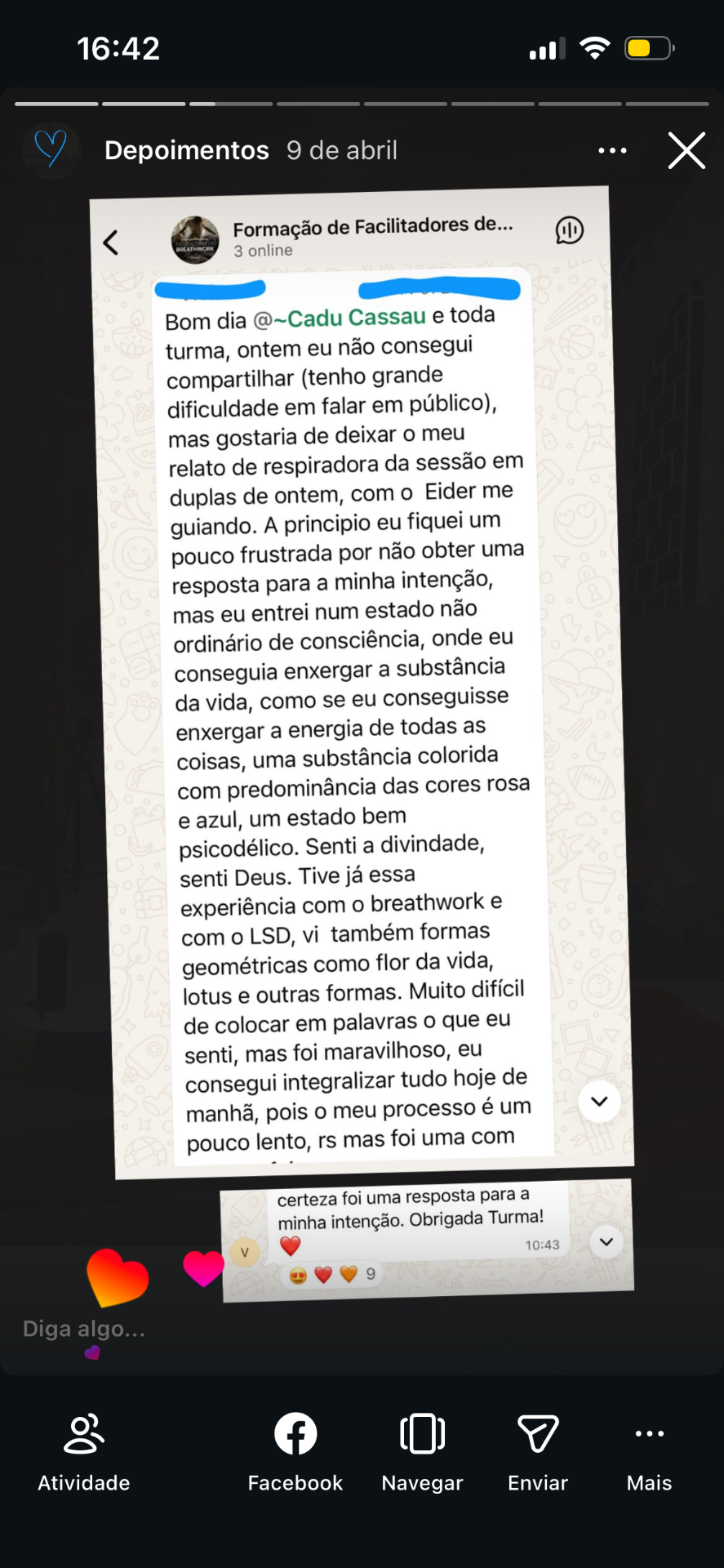 Depoimento 2 sobre o trabalho de Eider Stein